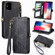 iPhone X / XS Geometric Zipper Wallet Side Buckle Leather Phone Case - Black