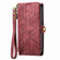 iPhone X / XS Geometric Zipper Wallet Side Buckle Leather Phone Case - Red