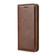 iPhone X / XS Grid Texture Magnetic PU + TPU Horizontal Flip Leather Case with Holder & Card Slot - Brown