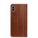 iPhone X / XS Grid Texture Magnetic PU + TPU Horizontal Flip Leather Case with Holder & Card Slot - Brown