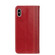iPhone X / XS Grid Texture Magnetic PU + TPU Horizontal Flip Leather Case with Holder & Card Slot - Red