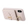 iPhone X / XS Horizontal Card Bag Ring Holder Phone Case with Dual Lanyard - Beige