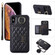 iPhone X / XS Horizontal Card Bag Ring Holder Phone Case with Dual Lanyard - Black