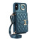 iPhone X / XS Horizontal Card Bag Ring Holder Phone Case with Dual Lanyard - Dark Green