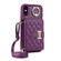 iPhone X / XS Horizontal Card Bag Ring Holder Phone Case with Dual Lanyard - Purple