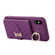 iPhone X / XS Horizontal Card Bag Ring Holder Phone Case with Dual Lanyard - Purple
