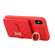 iPhone X / XS Horizontal Card Bag Ring Holder Phone Case with Dual Lanyard - Red