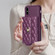 iPhone X / XS Horizontal Metal Buckle Wallet Rhombic Leather Phone Case - Dark Purple