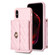 iPhone X / XS Horizontal Metal Buckle Wallet Rhombic Leather Phone Case - Pink