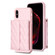 iPhone X / XS Horizontal Wallet Rhombic Leather Phone Case - Pink