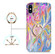 iPhone X / XS Laser Glitter Watercolor Pattern Shockproof Protective Case with Ring Holder - FD1