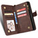 iPhone X / XS Litchi Texture Zipper Leather Phone Case - Brown