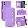 iPhone X / XS Litchi Texture Zipper Leather Phone Case - Purple