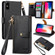 iPhone X / XS Love Zipper Lanyard Leather Phone Case - Black