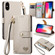 iPhone X / XS Love Zipper Lanyard Leather Phone Case - Gray