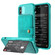 iPhone X / XS Magnetic Wallet Card Bag Leather Case - Cyan