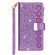 iPhone X / XS Multi-card Slots Starry Sky Laser Carving Glitter Zipper Horizontal Flip Leather Case with Holder & Wallet & Lanyard - Purple