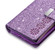 iPhone X / XS Multi-card Slots Starry Sky Laser Carving Glitter Zipper Horizontal Flip Leather Case with Holder & Wallet & Lanyard - Purple