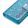 iPhone X / XS Multi-card Slots Starry Sky Laser Carving Glitter Zipper Horizontal Flip Leather Case with Holder & Wallet & Lanyard - Sky Blue