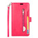 iPhone X / XS Multifunctional Zipper Horizontal Flip Leather Case with Holder & Wallet & 9 Card Slots & Lanyard - Rose Red