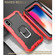 iPhone X / XS PC + Rubber 3-layers Shockproof Protective Case with Rotating Holder - Red + Black