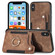 iPhone X / XS Retro Skin-feel Ring Multi-card Wallet Phone Case - Brown