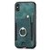 iPhone X / XS Retro Skin-feel Ring Multi-card Wallet Phone Case - Green