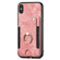 iPhone X / XS Retro Skin-feel Ring Multi-card Wallet Phone Case - Pink