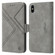 iPhone X / XS RFID Geometric Line Flip Leather Phone Case - Grey
