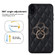 iPhone X / XS Rhombic PU Leather Phone Case with Ring Holder - Black
