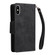 iPhone X / XS Rivet Buckle 9 Cards Three Fold Leather Phone Case - Black