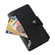 iPhone X / XS Rivet Buckle 9 Cards Three Fold Leather Phone Case - Black