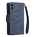 iPhone X / XS Rivet Buckle 9 Cards Three Fold Leather Phone Case - Blue
