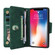 iPhone X / XS Rivet Buckle 9 Cards Three Fold Leather Phone Case - Green