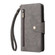 iPhone X / XS Rivet Buckle 9 Cards Three Fold Leather Phone Case - Grey
