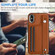 iPhone X / XS Shockproof Leather Phone Case with Wrist Strap - Brown