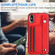iPhone X / XS Shockproof Leather Phone Case with Wrist Strap - Red