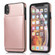 iPhone X / XS Shockproof PU + TPU Protective Case with Card Slots & Holder - Rose Gold