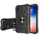 iPhone X / XS Shockproof Silicone + PC Protective Case with Dual-Ring Holder - Black
