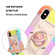 iPhone X / XS Shockproof Silicone + PC Protective Case with Dual-Ring Holder - Colorful Rose Gold
