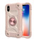 iPhone X / XS Shockproof Silicone + PC Protective Case with Dual-Ring Holder - Rose Gold
