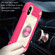 iPhone X / XS Shockproof Silicone + PC Protective Case with Dual-Ring Holder - Rose Red