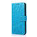 iPhone X / XS Skin Feel Embossed Sunflower Horizontal Flip Leather Case with Holder & Card Slots & Wallet & Lanyard - Blue