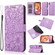 iPhone X / XS Skin Feel Embossed Sunflower Horizontal Flip Leather Case with Holder & Card Slots & Wallet & Lanyard - Purple