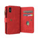iPhone X / XS Skin Feel PU + TPU Horizontal Flip Leather Case with Holder & 15 Cards Slot & Wallet & Zipper Pocket & Lanyard - Red