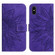 iPhone X / XS Skin Feel Sun Flower Pattern Flip Leather Phone Case with Lanyard - Dark Purple