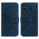iPhone X / XS Skin Feel Sun Flower Pattern Flip Leather Phone Case with Lanyard - Inky Blue