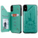 iPhone X / XS Skull Head Embossing Pattern Shockproof Protective Case with Holder & Card Slots & Wallet - Green