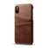 iPhone X / XS Suteni Calf Texture Protective Case with Card Slots - Coffee