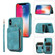 iPhone X / XS Zipper Card Bag Back Cover Phone Case - Turquoise